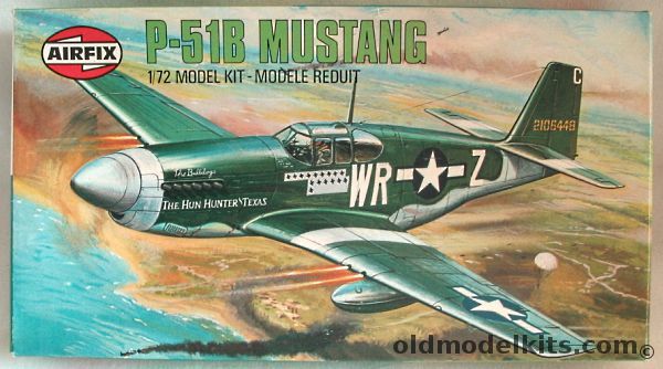 Airfix 1/72 P-51B Mustang - The Hun Hunter Texas  Lt Henry W.Brown 354 FS 355 FG 8th Air Force England June 1944, 02066-6 plastic model kit